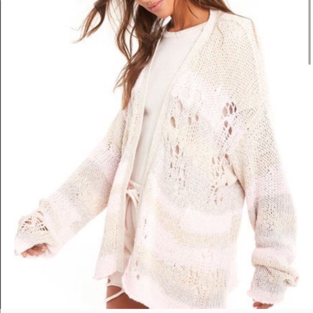 Wildfox Striped Holey Open Caridgan